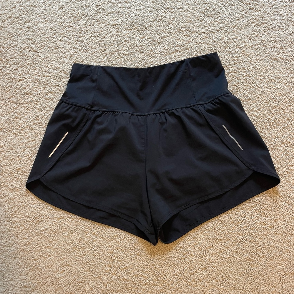 Black high-rise athletic shorts